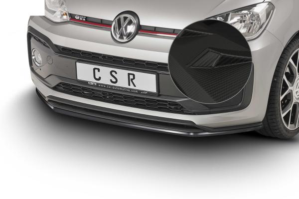 CSR Frontspoiler | Cup-Spoilerlippe mit ABE für VW up! GTI CSL357-M Carbon Look matt strukturiert (keine Lackierung erforderlich)