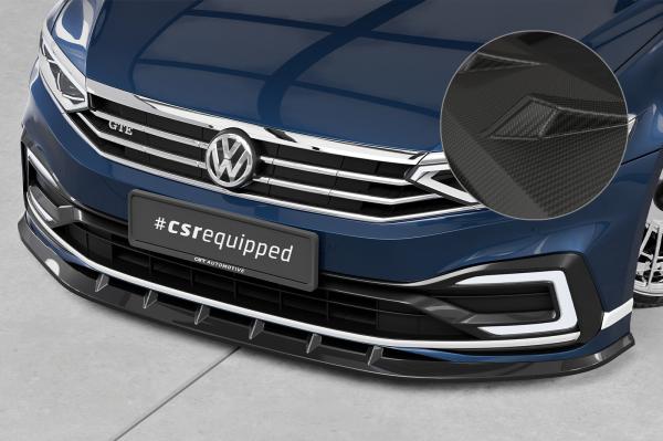 CSR Frontspoiler | Cup-Spoilerlippe mit ABE für VW Passat B8 Typ 3G CSL358-M Carbon Look matt strukturiert (keine Lackierung erforderlich)