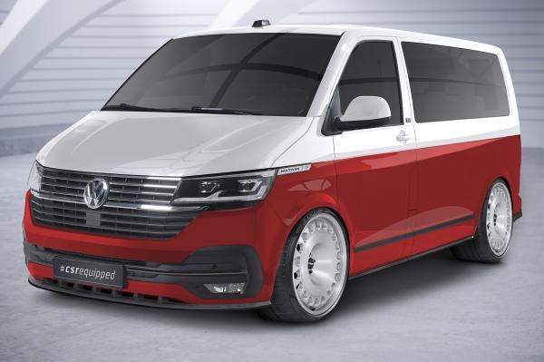 CSR Frontspoiler | Cup-Spoilerlippe mit ABE für VW T6.1 Bus CSL364-C Carbon Look glänzend (keine Lackierung erforderlich)