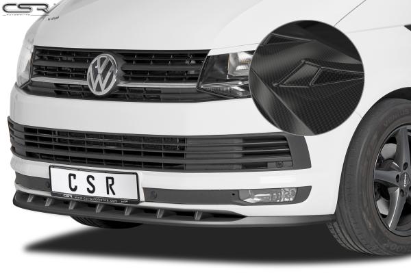 CSR Frontspoiler | Cup-Spoilerlippe mit ABE für VW T6 Bus CSL365-C Carbon Look glänzend (keine Lackierung erforderlich)