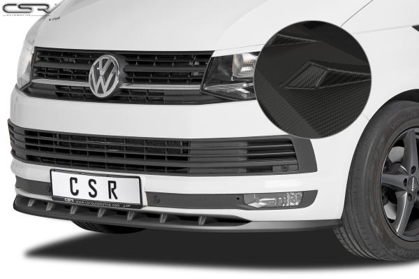 CSR Frontspoiler | Cup-Spoilerlippe mit ABE für VW T6 Bus CSL365-M Carbon Look matt strukturiert (keine Lackierung erforderlich)
