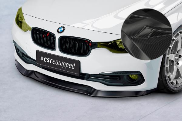 CSR Frontspoiler | Cup-Spoilerlippe mit ABE für BMW 3er F30/F31 CSL366-C Carbon Look Hochglanz (keine Lackierung erforderlich)