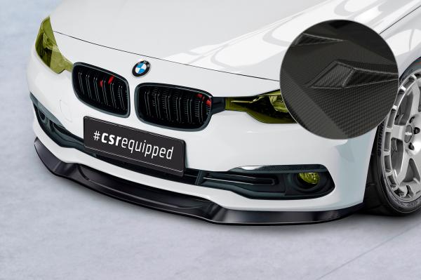 CSR Frontspoiler | Cup-Spoilerlippe mit ABE für BMW 3er F30/F31 CSL366-M Carbon Look matt strukturiert (keine Lackierung erforderlich)