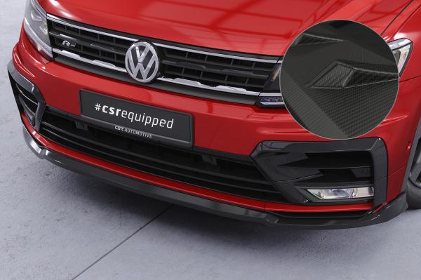 CSR Frontspoiler | Cup-Spoilerlippe mit ABE für VW Tiguan II (Typ AD1) R-Line CSL367-M Carbon Look matt strukturiert (keine Lackierung erforderlich)