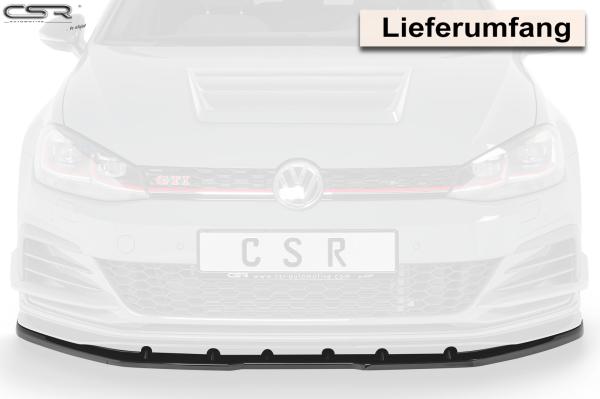 CSR Frontspoiler | Cup-Spoilerlippe mit ABE für VW Golf 7 GTI TCR CSL368-S Strukturiert schwarz matt (keine Lackierung erforderlich)
