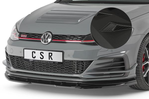 CSR Frontspoiler | Cup-Spoilerlippe mit ABE für VW Golf 7 GTI TCR CSL368-M Carbon Look matt strukturiert (keine Lackierung erforderlich)