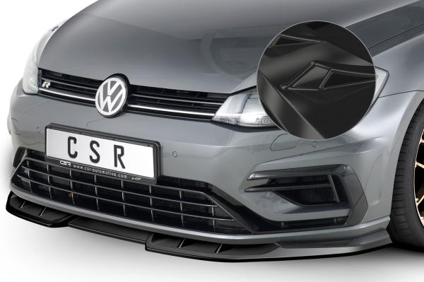 CSR Frontspoiler | Cup-Spoilerlippe mit ABE für VW Golf 7 R CSL373-G Glossy schwarz glänzend (keine Lackierung erforderlich)