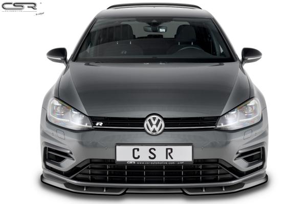 CSR Frontspoiler | Cup-Spoilerlippe mit ABE für VW Golf 7 R CSL373-G Glossy schwarz glänzend (keine Lackierung erforderlich)