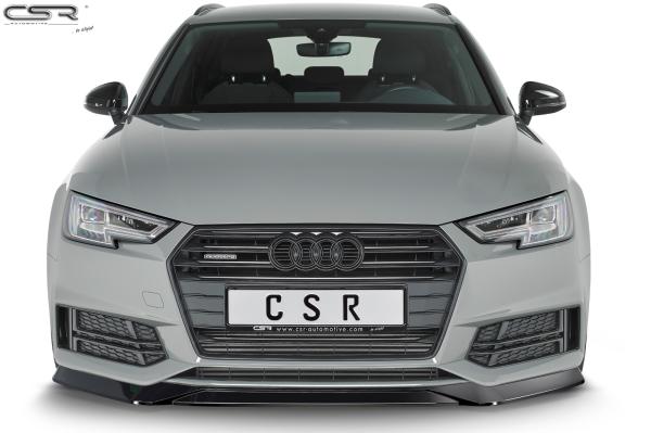 CSR Frontspoiler | Cup-Spoilerlippe mit ABE für Audi A4 B9 8W S-Line / S4 B9 8W CSL376-G Glossy schwarz glänzend (keine Lackierung erforderlich)