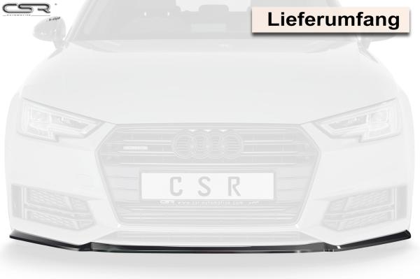 CSR Frontspoiler | Cup-Spoilerlippe mit ABE für Audi A4/S4 B9 8W CSL377-L Lackierung erforderlich (schwarz matt)