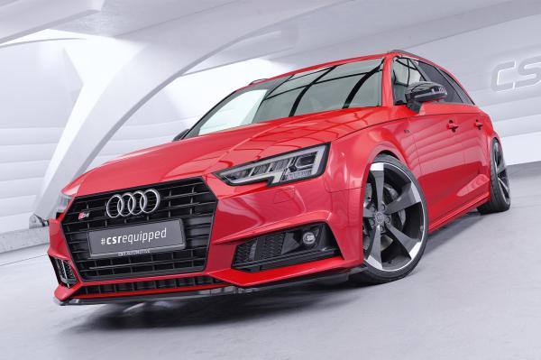 CSR Frontspoiler | Cup-Spoilerlippe mit ABE für Audi A4 B9 8W S-Line / S4 B9 8W CSL377-S schwarz matt strukturiert (keine Lackierung erforderlich)