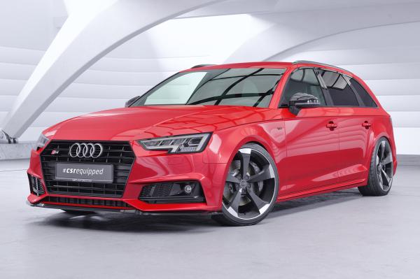CSR Frontspoiler | Cup-Spoilerlippe mit ABE für Audi A4 B9 8W S-Line / S4 B9 8W CSL377-S schwarz matt strukturiert (keine Lackierung erforderlich)