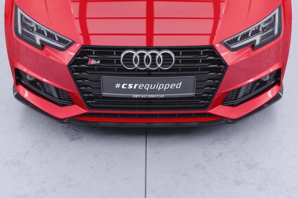 CSR Frontspoiler | Cup-Spoilerlippe mit ABE für Audi A4 B9 8W S-Line / S4 B9 8W CSL377-S schwarz matt strukturiert (keine Lackierung erforderlich)