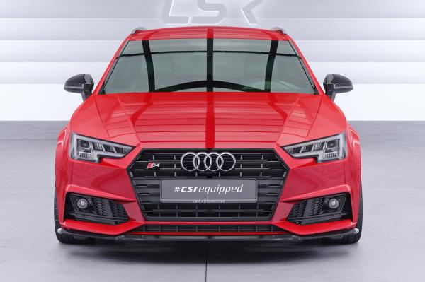 CSR Frontspoiler | Cup-Spoilerlippe mit ABE für Audi A4 B9 8W S-Line / S4 B9 8W CSL377-S schwarz matt strukturiert (keine Lackierung erforderlich)