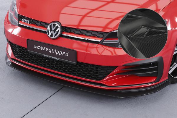 CSR Frontspoiler | Cup-Spoilerlippe mit ABE für VW Golf 7 GTI / GTD CSL380-C Carbon Look glänzend (keine Lackierung erforderlich)