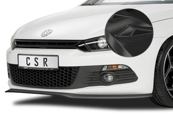 CSR Frontspoiler | Cup-Spoilerlippe mit ABE für VW Scirocco III CSL383-C Carbon Look glänzend (keine Lackierung erforderlich)