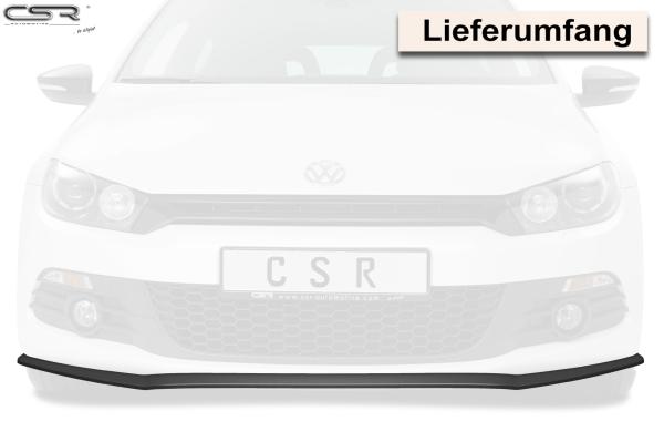 CSR Frontspoiler | Cup-Spoilerlippe mit ABE für VW Scirocco III CSL383-C Carbon Look glänzend (keine Lackierung erforderlich)