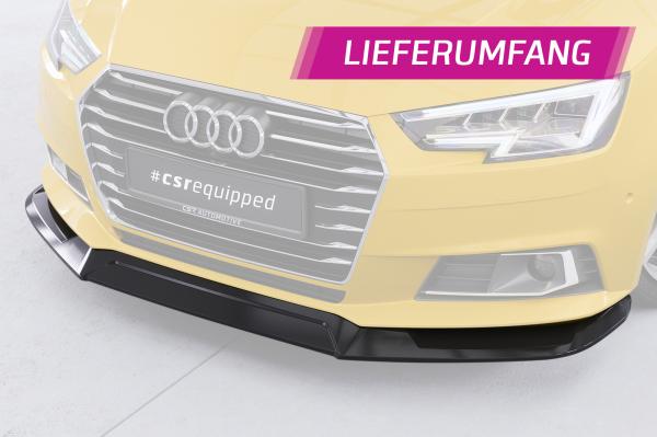 CSR Frontspoiler | Cup-Spoilerlippe mit ABE für Audi A4 B9 (Typ 8W) CSL387-S Strukturiert schwarz matt (keine Lackierung erforderlich)