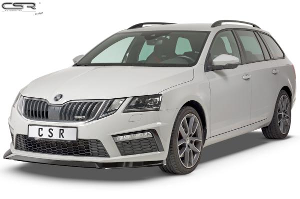 CSR Frontspoiler | Cup-Spoilerlippe mit ABE für Skoda Octavia III (5E) RS CSL389-M Carbon Look matt strukturiert (keine Lackierung erforderlich)