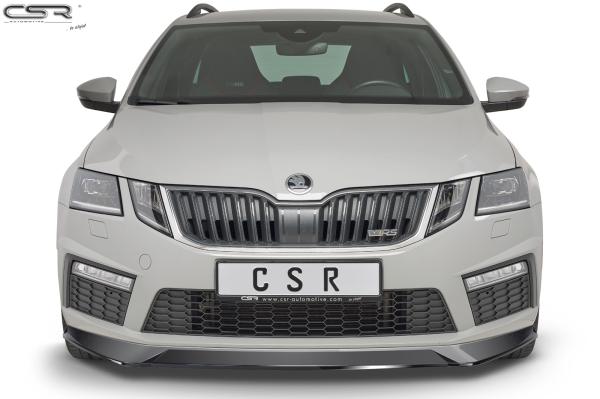 CSR Frontspoiler | Cup-Spoilerlippe mit ABE für Skoda Octavia III (5E) RS CSL389-M Carbon Look matt strukturiert (keine Lackierung erforderlich)