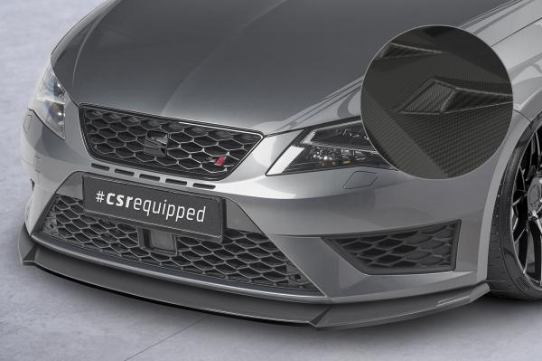 CSR Frontspoiler | Cup-Spoilerlippe mit ABE für Seat Leon 3 (Typ 5F) Cupra/FR CSL390-M Carbon Look matt strukturiert (keine Lackierung erforderlich)