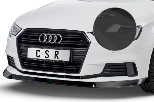 CSR Frontspoiler | Cup-Spoilerlippe mit ABE für Audi A3 8V CSL393-S schwarz matt strukturiert (keine Lackierung erforderlich)
