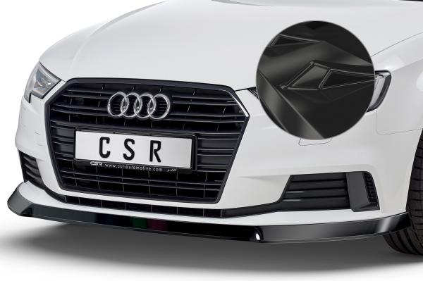 CSR Frontspoiler | Cup-Spoilerlippe mit ABE für Audi A3 8V CSL393-G Glossy schwarz Hochglanz (keine Lackierung erforderlich)