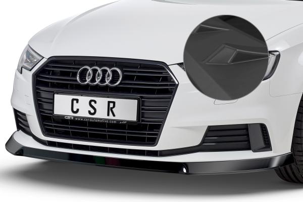 CSR Frontspoiler | Cup-Spoilerlippe mit ABE für Audi A3 8V CSL393-L schwarz matt (Lackierung erforderlich)