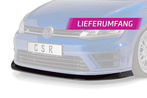 CSR Frontspoiler | Cup-Spoilerlippe mit ABE für VW Golf 7 R CSL395-L Lackierung erforderlich (schwarz matt)