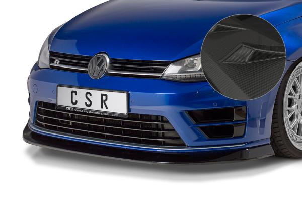 CSR Frontspoiler | Cup-Spoilerlippe mit ABE für VW Golf 7 R CSL395-M Carbon Look matt strukturiert (keine Lackierung erforderlich)