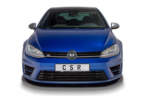 CSR Frontspoiler | Cup-Spoilerlippe mit ABE für VW Golf 7 R CSL395-L Lackierung erforderlich (schwarz matt)