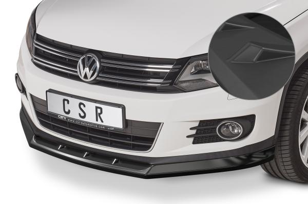 CSR Frontspoiler | Cup-Spoilerlippe mit ABE für VW Tiguan I CSL397-L schwarz matt (Lackierung erforderlich)