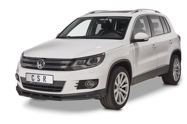 CSR Frontspoiler | Cup-Spoilerlippe mit ABE für VW Tiguan I CSL397-C Carbon Look Hochglanz (keine Lackierung erforderlich)