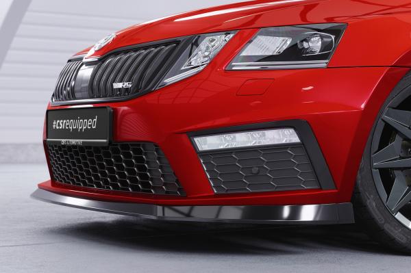 CSR Frontspoiler | Cup-Spoilerlippe mit ABE für Skoda Octavia III 5E RS CSL399-M Carbon Look matt strukturiert (keine Lackierung erforderlich)