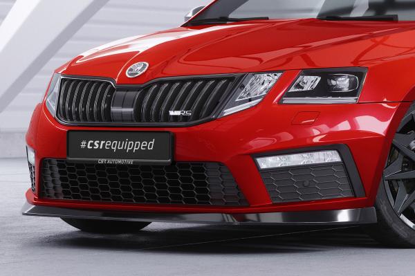CSR Frontspoiler | Cup-Spoilerlippe mit ABE für Skoda Octavia III 5E RS CSL399-M Carbon Look matt strukturiert (keine Lackierung erforderlich)