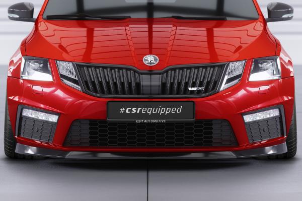 CSR Frontspoiler | Cup-Spoilerlippe mit ABE für Skoda Octavia III 5E RS CSL399-M Carbon Look matt strukturiert (keine Lackierung erforderlich)