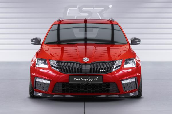CSR Frontspoiler | Cup-Spoilerlippe mit ABE für Skoda Octavia III 5E RS CSL399-M Carbon Look matt strukturiert (keine Lackierung erforderlich)