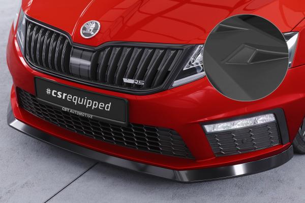 CSR Frontspoiler | Cup-Spoilerlippe mit ABE für Skoda Octavia 3 5E RS CSL399-L schwarz matt (Lackierung erforderlich)