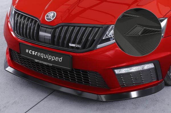 CSR Frontspoiler | Cup-Spoilerlippe mit ABE für Skoda Octavia III 5E RS CSL399-M Carbon Look matt strukturiert (keine Lackierung erforderlich)