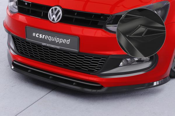 CSR Frontspoiler | Cup-Spoilerlippe mit ABE für VW Polo V (Typ 6R, 6C) R-Line CSL400-G Glossy schwarz Hochglanz (keine Lackierung erforderlich)