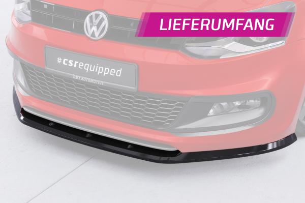 CSR Frontspoiler | Cup-Spoilerlippe mit ABE für VW Polo V (Typ 6R, 6C) R-Line CSL400-L schwarz matt (Lackierung erforderlich)
