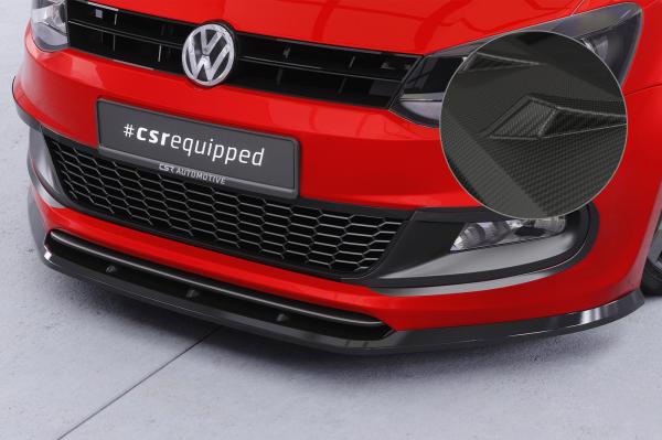 CSR Frontspoiler | Cup-Spoilerlippe mit ABE für VW Polo V (Typ 6R, 6C) R-Line CSL400-M Carbon Look matt strukturiert (keine Lackierung erforderlich)