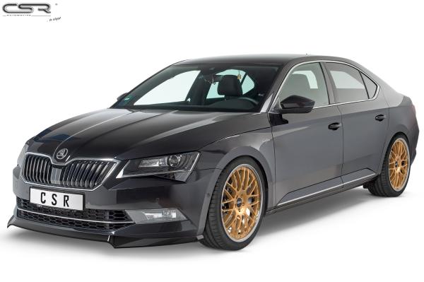 CSR Frontspoiler | Cup-Spoilerlippe mit ABE für Skoda Superb III (3V) CSL401-L schwarz matt (Lackierung erforderlich)