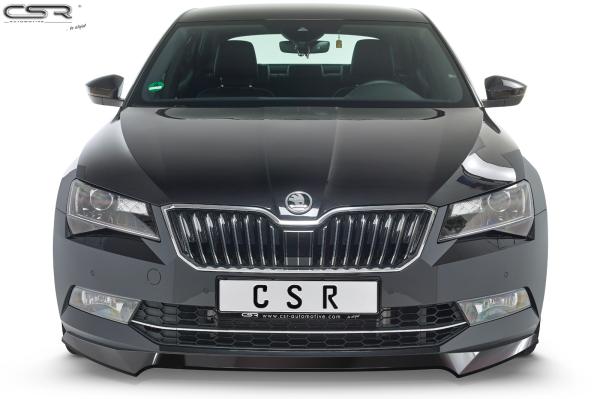 CSR Frontspoiler | Cup-Spoilerlippe mit ABE für Skoda Superb III (3V) CSL401-L schwarz matt (Lackierung erforderlich)