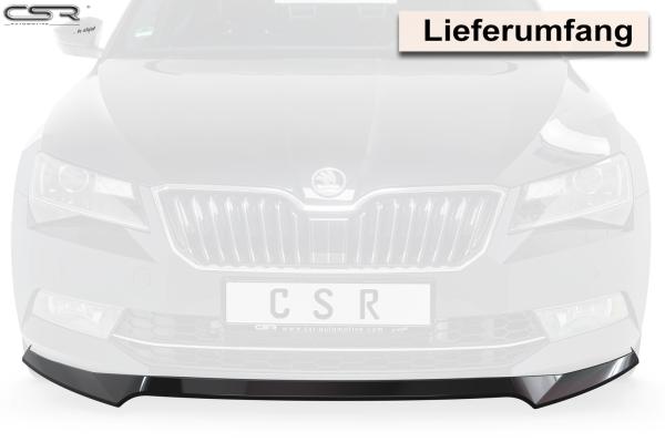 CSR Frontspoiler | Cup-Spoilerlippe mit ABE für Skoda Superb III (3V) CSL401-L schwarz matt (Lackierung erforderlich)