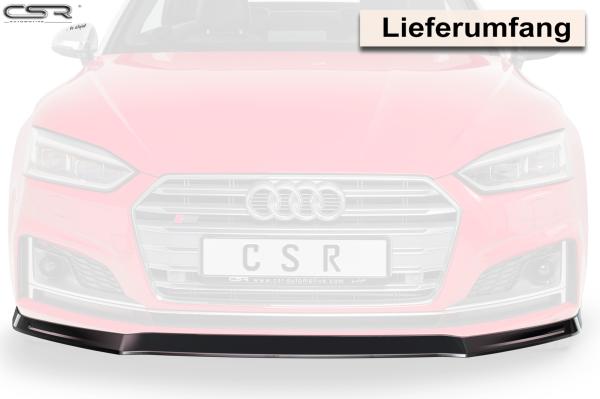 CSR Frontspoiler | Cup-Spoilerlippe mit ABE für Audi A5 F5 S-Line / S5 F5 CSL403-L schwarz matt (Lackierung erforderlich)