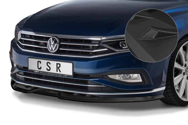 CSR Frontspoiler | Cup-Spoilerlippe mit ABE für VW Passat B8 (Typ 3G) CSL404-M Carbon Look matt strukturiert (keine Lackierung erforderlich)