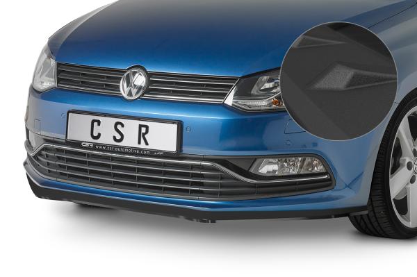 CSR Frontspoiler | Cup-Spoilerlippe mit ABE für VW Polo V (6R/6C) Basis/GTI CSL407-S schwarz matt strukturiert (keine Lackierung erforderlich)