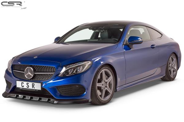 CSR Frontspoiler | Cup-Spoilerlippe mit ABE für Mercedes-Benz C-Klasse 205 AMG-Line CSL408-G Glossy schwarz Hochglanz (keine Lackierung erforderlich)