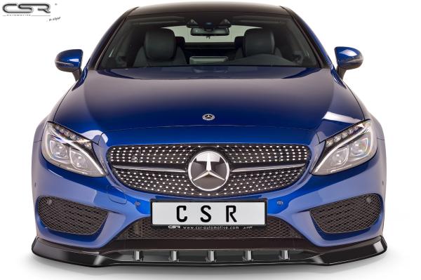 CSR Frontspoiler | Cup-Spoilerlippe mit ABE für Mercedes-Benz C-Klasse 205 AMG-Line CSL408-G Glossy schwarz Hochglanz (keine Lackierung erforderlich)